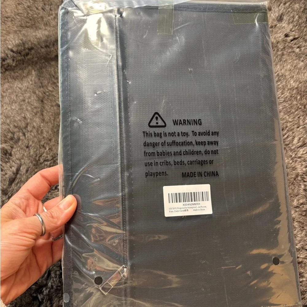 Black Zipfolio Document Organizer with Vertical Pocket waterproof fireproof